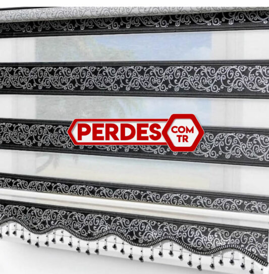 Orjinal Siyah Jakarlı Zebra Stor Perde - Görsel 2