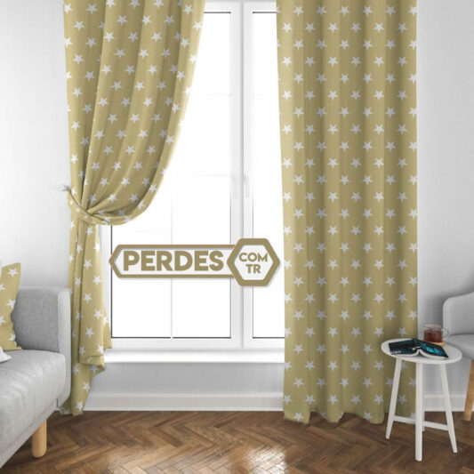 Profesyonel Baskı Yıldızlı Fon Perde Modelleri - Görsel 3