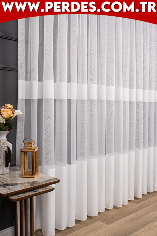 Etek Modeli Bantlı Tül Perde Curtain - Görsel 2
