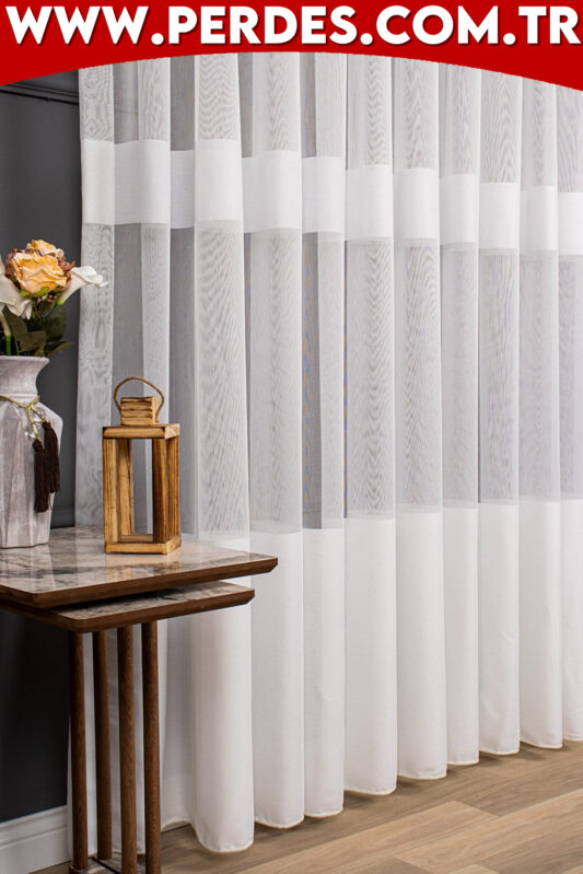 Etek Modeli Bantlı Tül Perde Curtain - Görsel 3