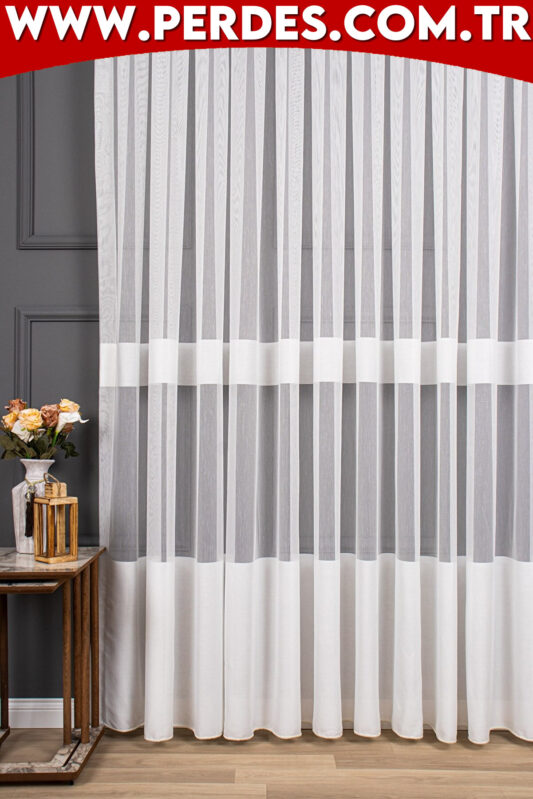 Etek Modeli Bantlı Tül Perde Curtain - Görsel 4