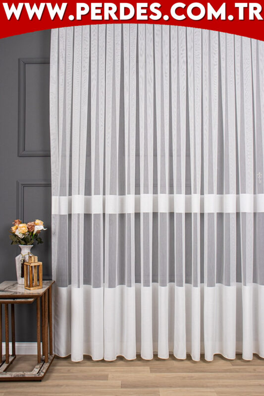 Etek Modeli Bantlı Tül Perde Curtain