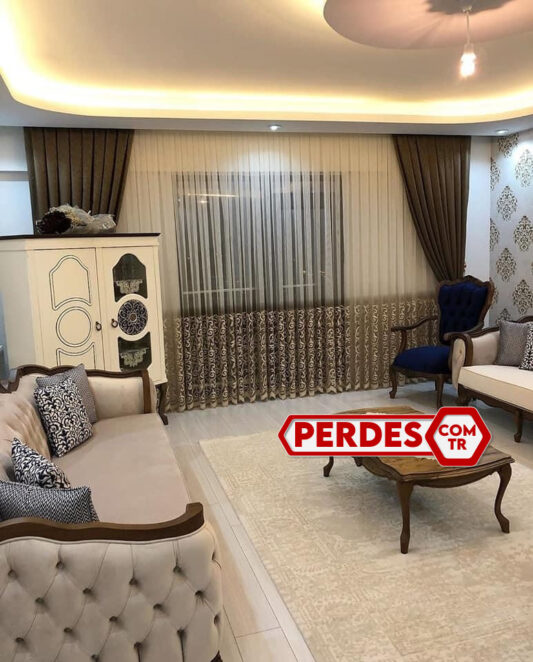 Sade Etek Renkli Tül Perde Modeli - Görsel 5
