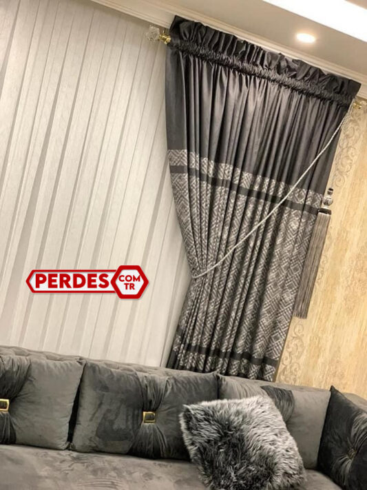 Antrasit Gri Pano Fon Perde Modeli - Görsel 6