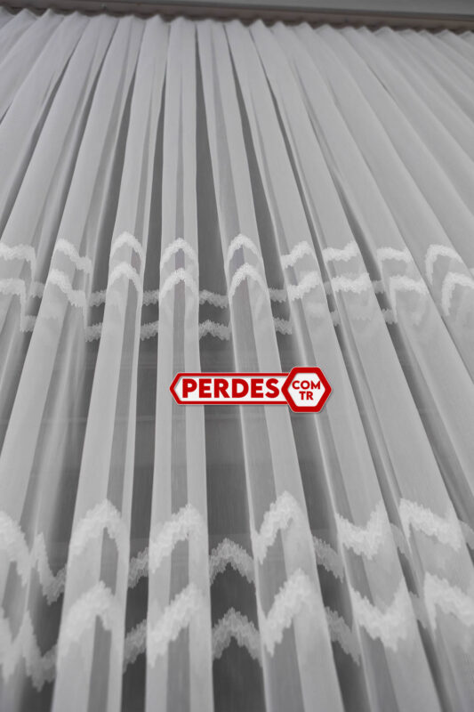 3 Desenli Engebe Model Tül Perde - Görsel 5