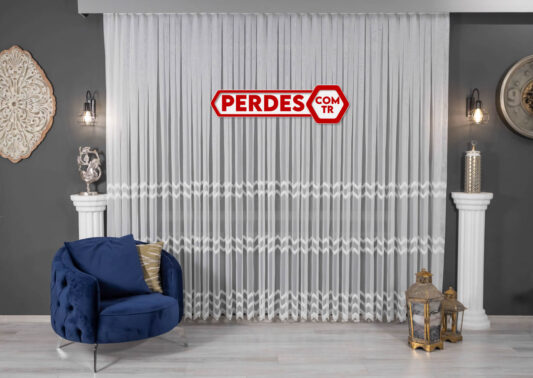 3 Desenli Engebe Model Tül Perde - Görsel 2