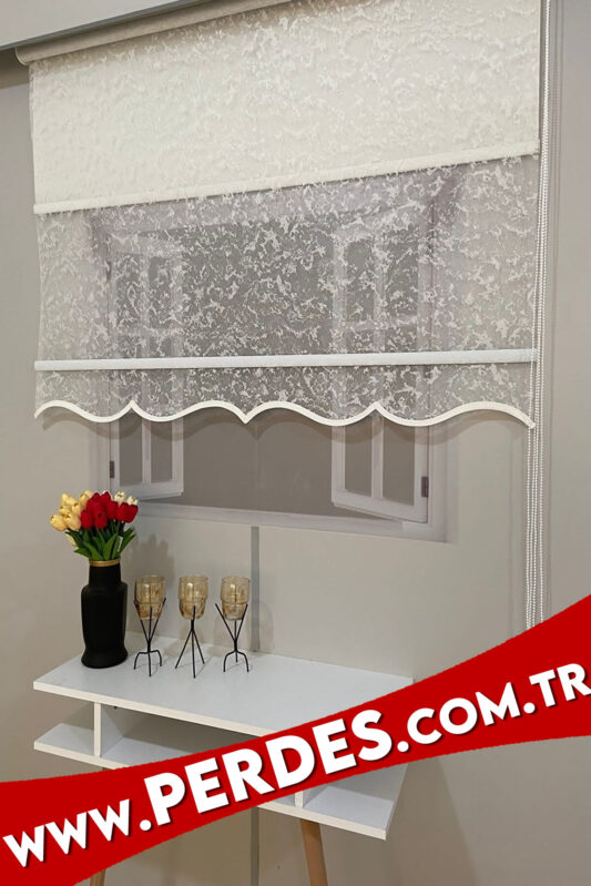 Bulut Model Çift Mekanizmalı Tül Stor Perde - Görsel 2