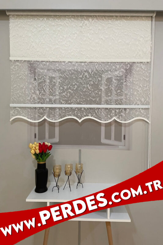 Bulut Model Çift Mekanizmalı Tül Stor Perde