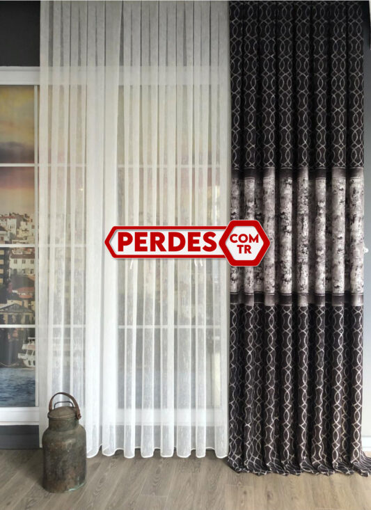 Charles Desen Tül Perde Etek Kurşun İşlemeli - Görsel 5