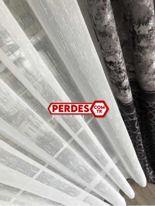 Charles Desen Tül Perde Etek Kurşun İşlemeli - Görsel 6