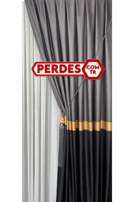 Parlak Pano Fon Perde Modern Çizgi Aksesuar Hediyeli - Görsel 9