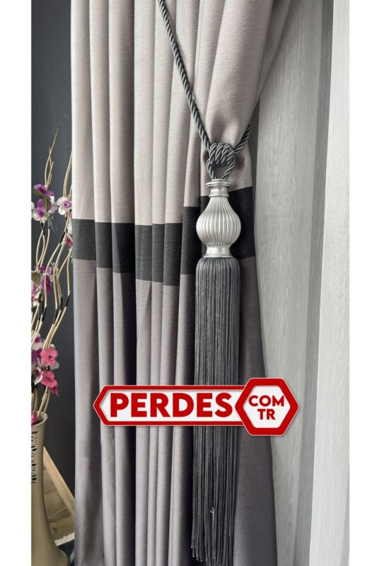 Parlak Pano Fon Perde Modern Çizgi Aksesuar Hediyeli - Görsel 7