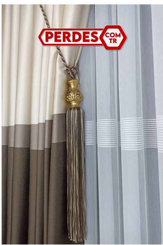 Parlak Pano Fon Perde Modern Çizgi Aksesuar Hediyeli - Görsel 6