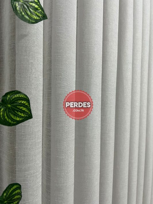 Foldet Keten Tül Perde - Görsel 4