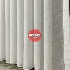 Foldet Keten Tül Perde