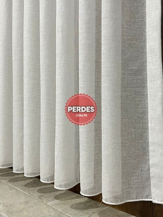 Foldet Keten Tül Perde