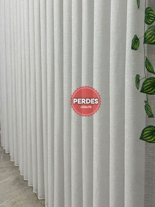 Foldet Keten Tül Perde - Görsel 6