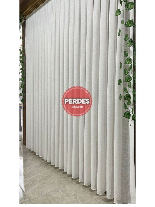 Foldet Keten Tül Perde - Görsel 7