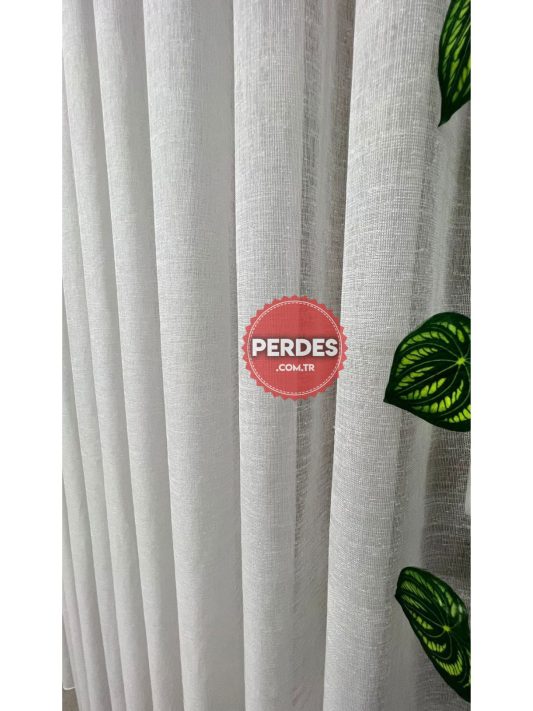 Foldet Keten Tül Perde - Görsel 8