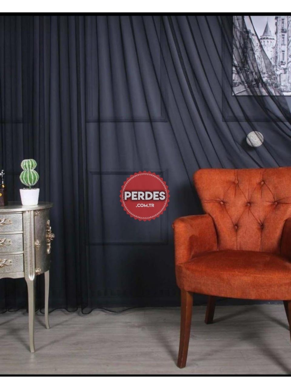 siyah renk tül perde