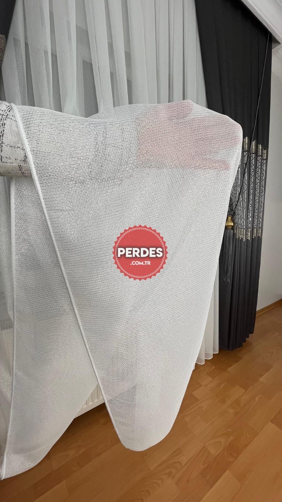 Gümüş Simli Lüks Tül Perde - Görsel 3