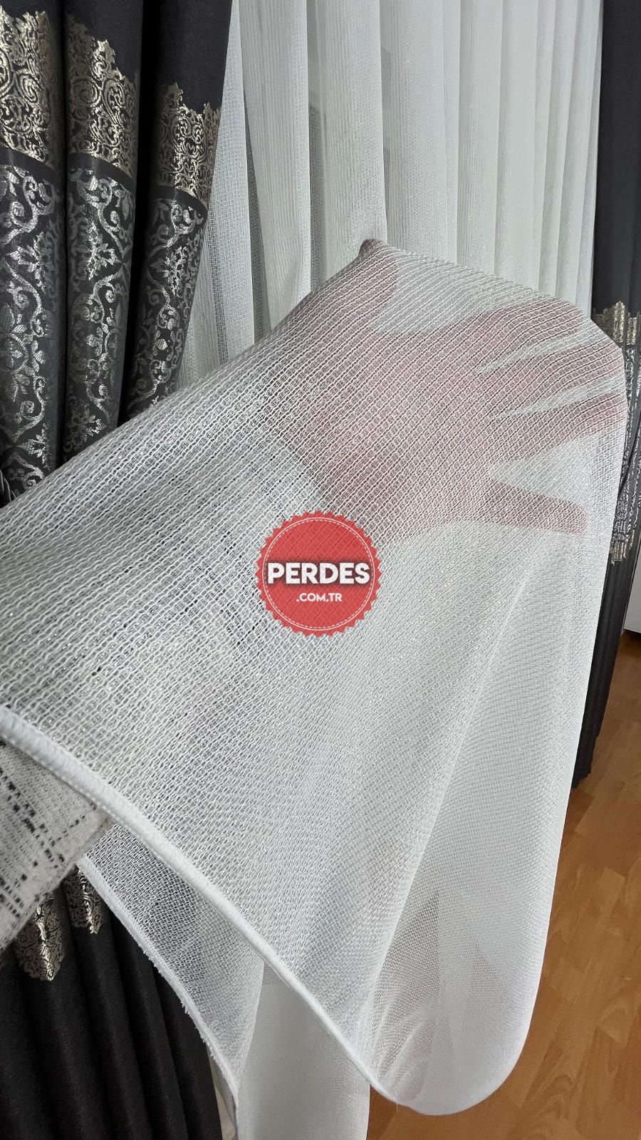 Gümüş Simli Lüks Tül Perde - Görsel 4