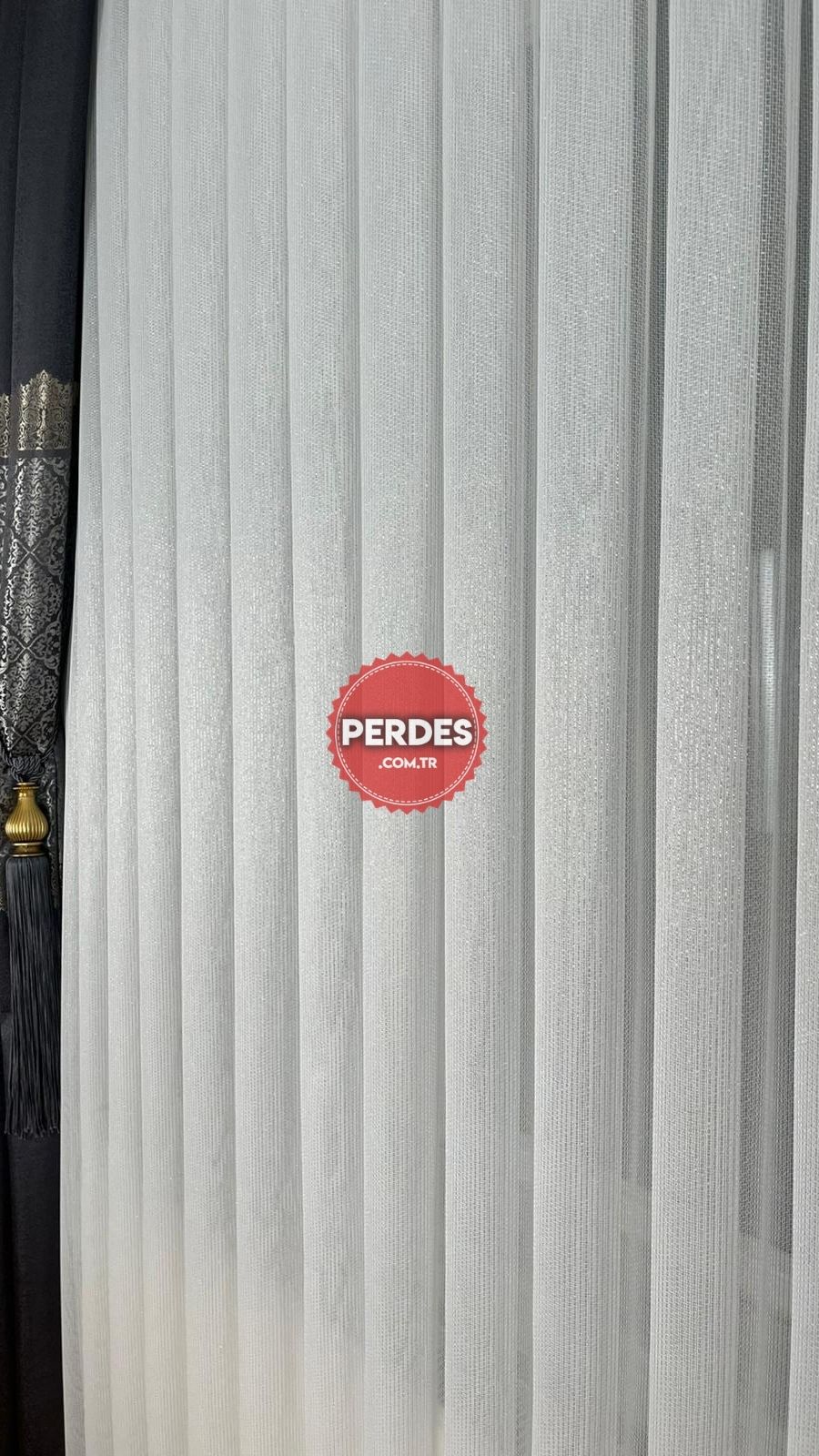 Gümüş Simli Lüks Tül Perde - Görsel 7
