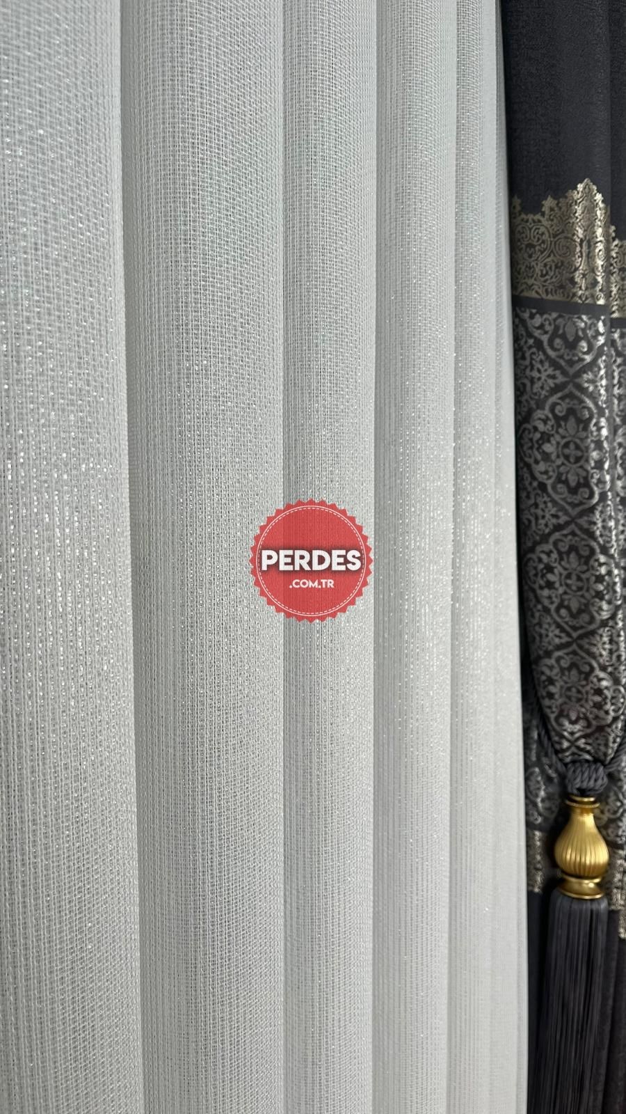 Gümüş Simli Lüks Tül Perde - Görsel 8