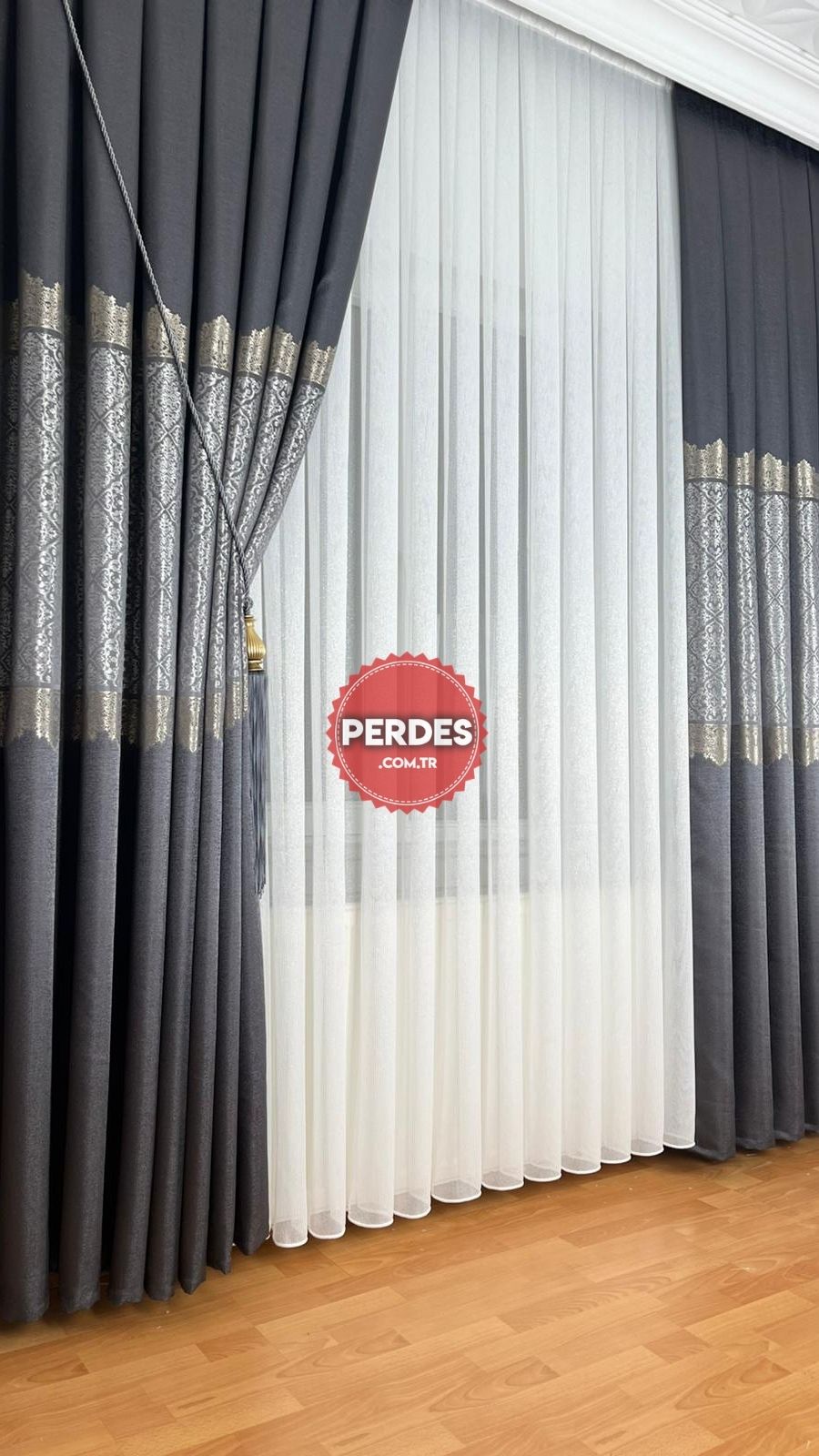 Gümüş Simli Lüks Tül Perde - Görsel 10